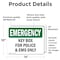 Signmission Key Box For Police And EMS Only!, 14 in W x Rectangle, Vinyl Decal OS-2PACK-EM-D-1014-L-10341 - alternate 5